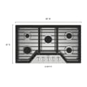 36-inch Gas Cooktop with 5 Burners and EZ-2-Lift™ Hinged Cast-Iron Grates view 15