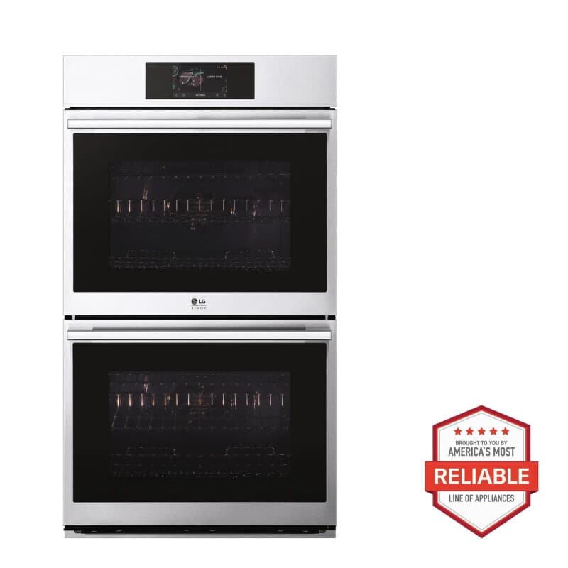 LG Studio 9.4 cu. ft. Smart InstaView® Electric Double Built-In Wall Oven with Air Fry & Steam Sous Vide