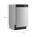 18" Stainless Steel Dishwasher with Half Load Cycle and Triple Spray Arms - 48 dBA view 2