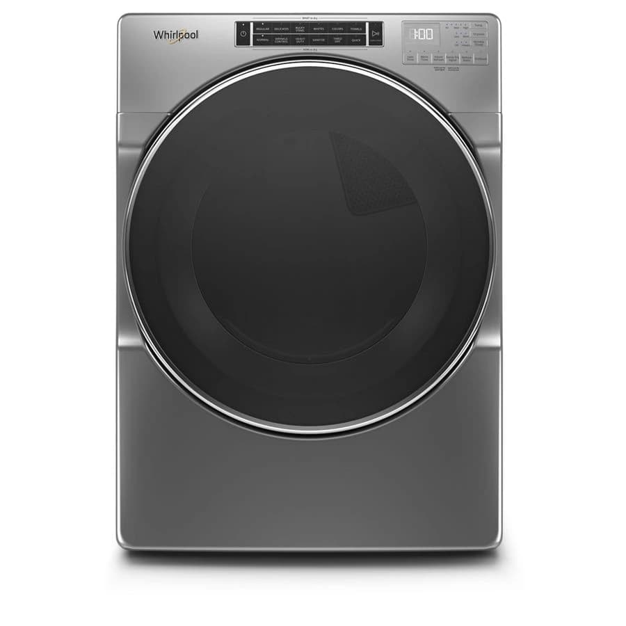 Front-load clothes dryer in chrome shadow