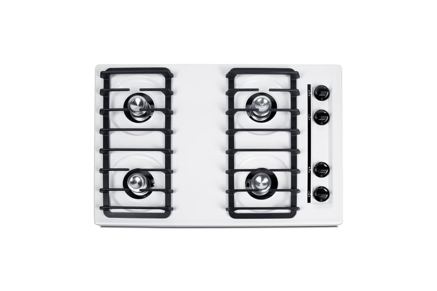 30" Wide 4-Burner Gas Cooktop, Battery Start Ignition