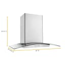 36" Modern Glass Island Mount Range Hood view 6