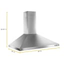 36" Contemporary Wall Mount Range Hood view 4