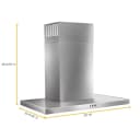 30" Stainless Steel Wall Mount Flat Range Hood view 3