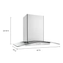 30" Modern Glass Wall Mount Range Hood view 10