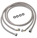 Universal 6 Ft Stainless Steel Washing Machine Hoses With 90 Degree Elbow view 1