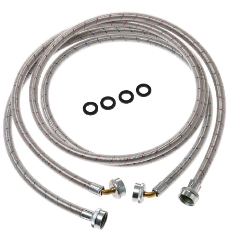 Universal 6 Ft Stainless Steel Washing Machine Hoses With 90 Degree Elbow