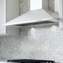 30" CCC 600/395 CFM Italian Made Wall Mount Chimney Range Hood WHITE view 2