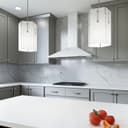30" CCC 600/395 CFM Italian Made Wall Mount Chimney Range Hood WHITE view 3