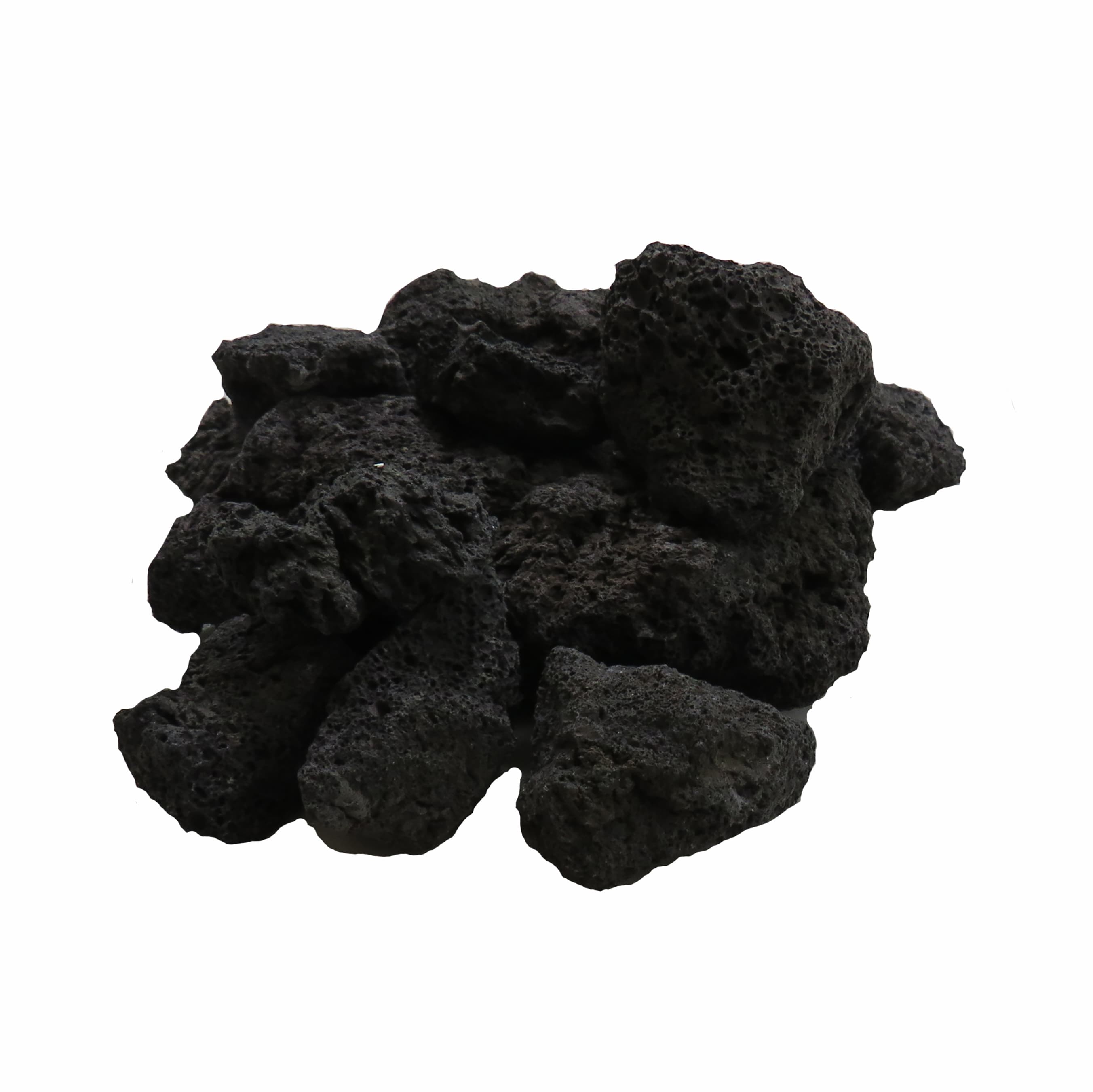 Cracked natural lava rock media