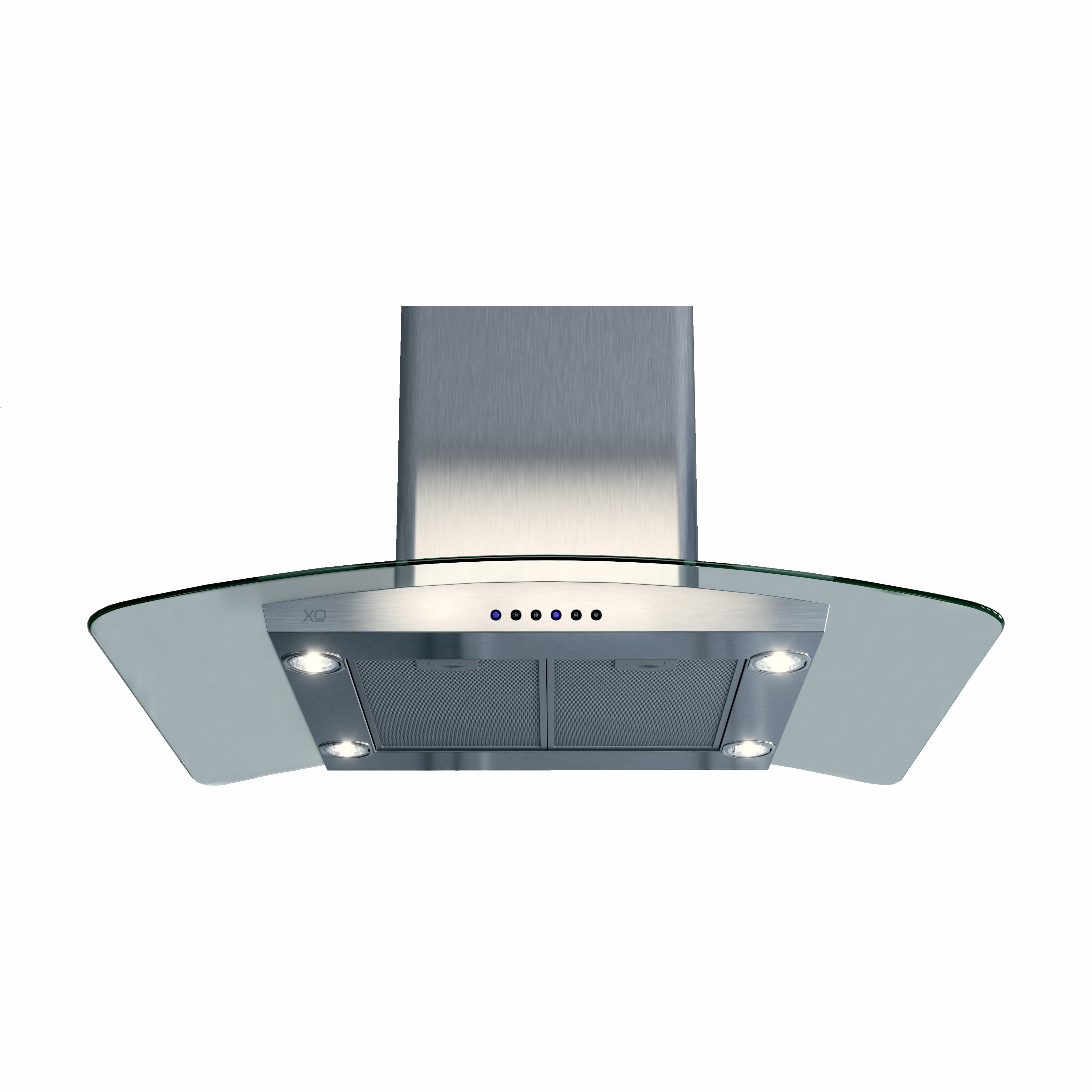 36" CCC 600/395 CFM Island Hood Stainless/Glass