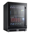 Beverage Center, 24" Black Glass, Left Hinge view 1