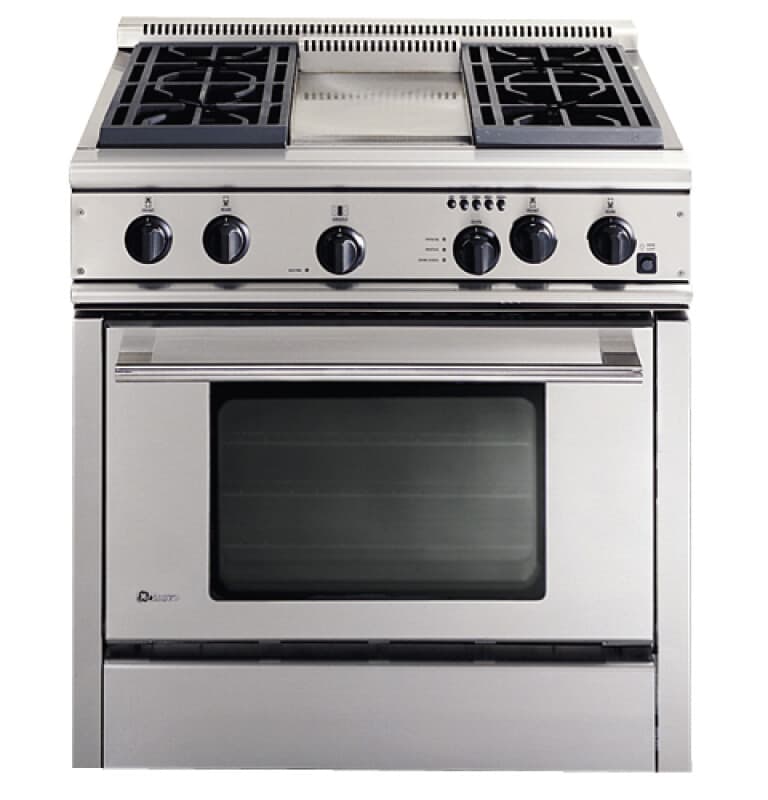 GE Monogram® 36" Professional Range with 4 Burners and Griddle (Natural Gas)