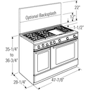 GE Monogram® 48" Dual-Fuel Professional Range with 6 Burners and Grill (Natural Gas) view 8