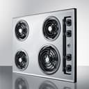30" Wide 230V 4-Burner Coil Cooktop view 3