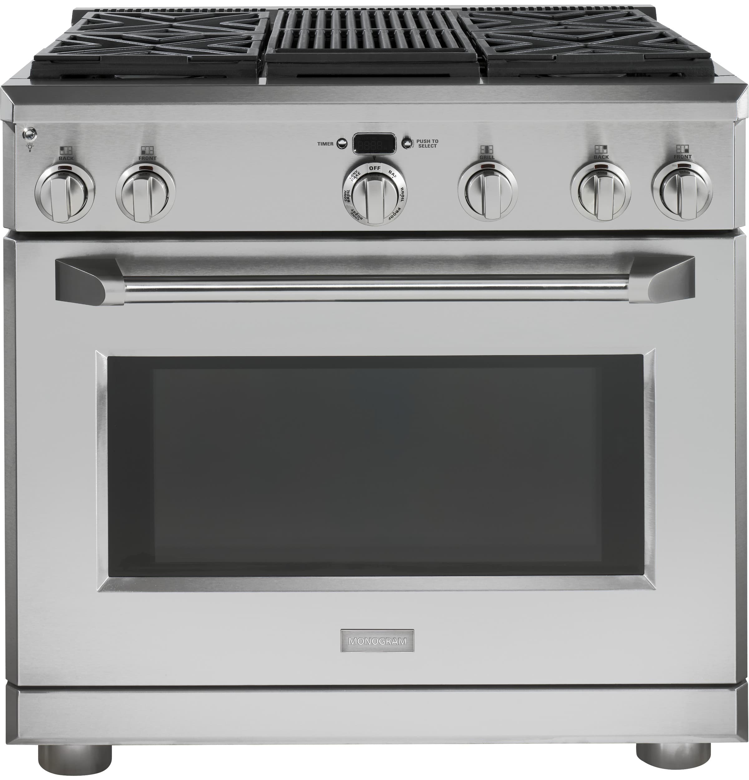 Monogram® 36" All Gas Professional Range with 4 Burners and Grill (Natural Gas)
