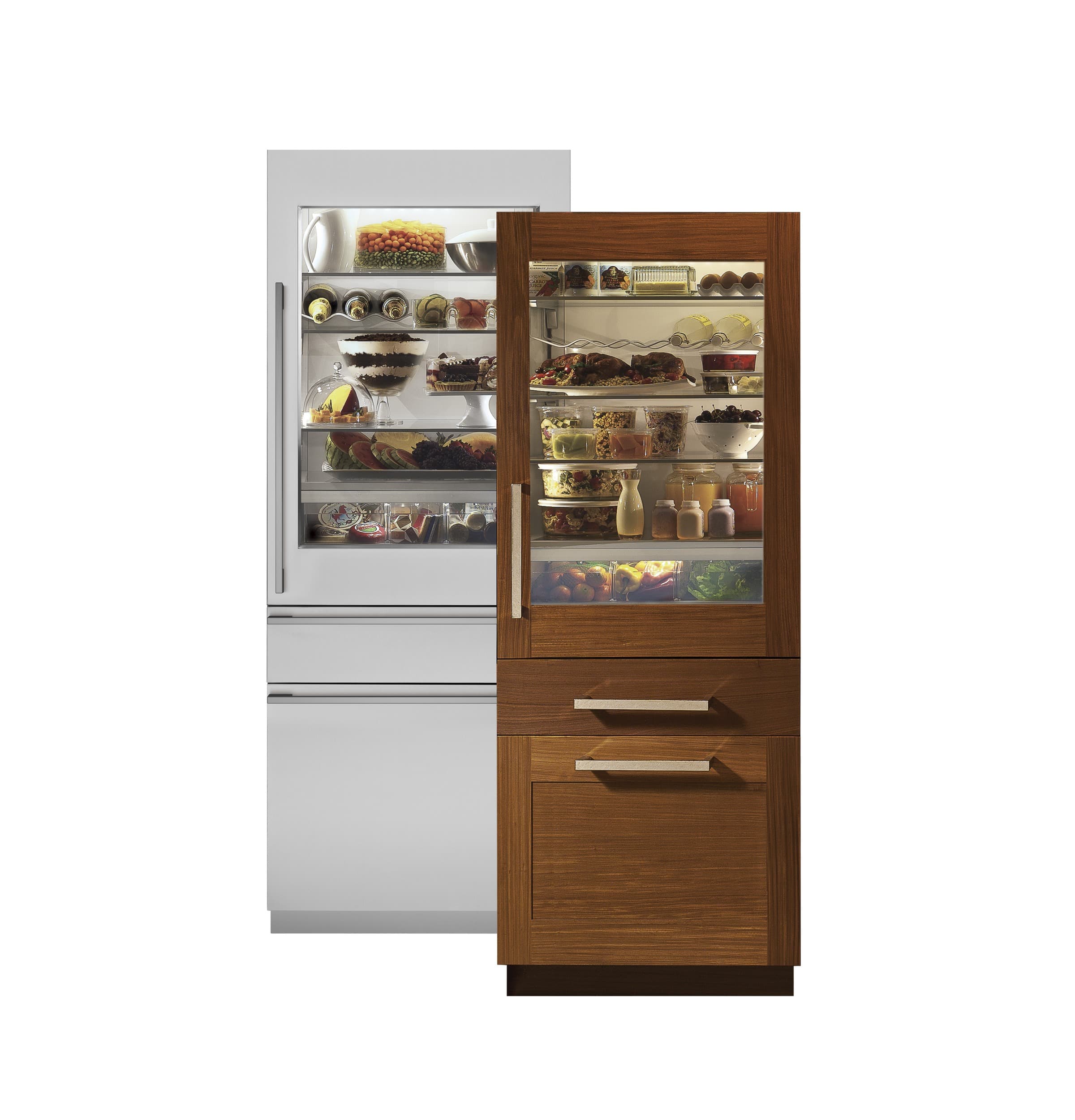 Monogram 30" Integrated Glass-Door Refrigerator for Single or Dual Installation