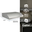 Glacier 30-Inch 300 Max Blower CFM 5 Sones Range Hood view 6