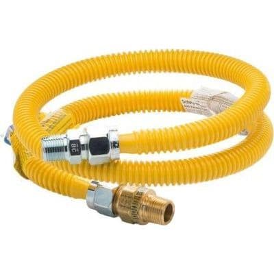 4' X 5/8" COATED GAS CONNECTOR, 1/2"MIP X 1/2"MIP