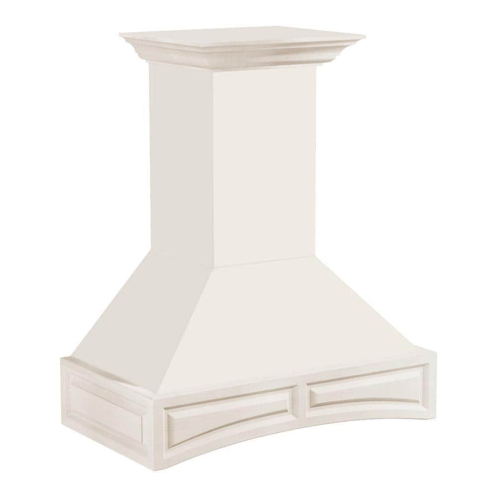 36 In. Ducted Wooden Wall Mount Range Hood In Cottage White