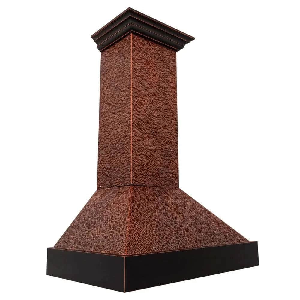 48 In. Ducted Vent Designer Series Wall Mount Range Hood In Hand-hammered Copper And Oil-rubbed Bronze