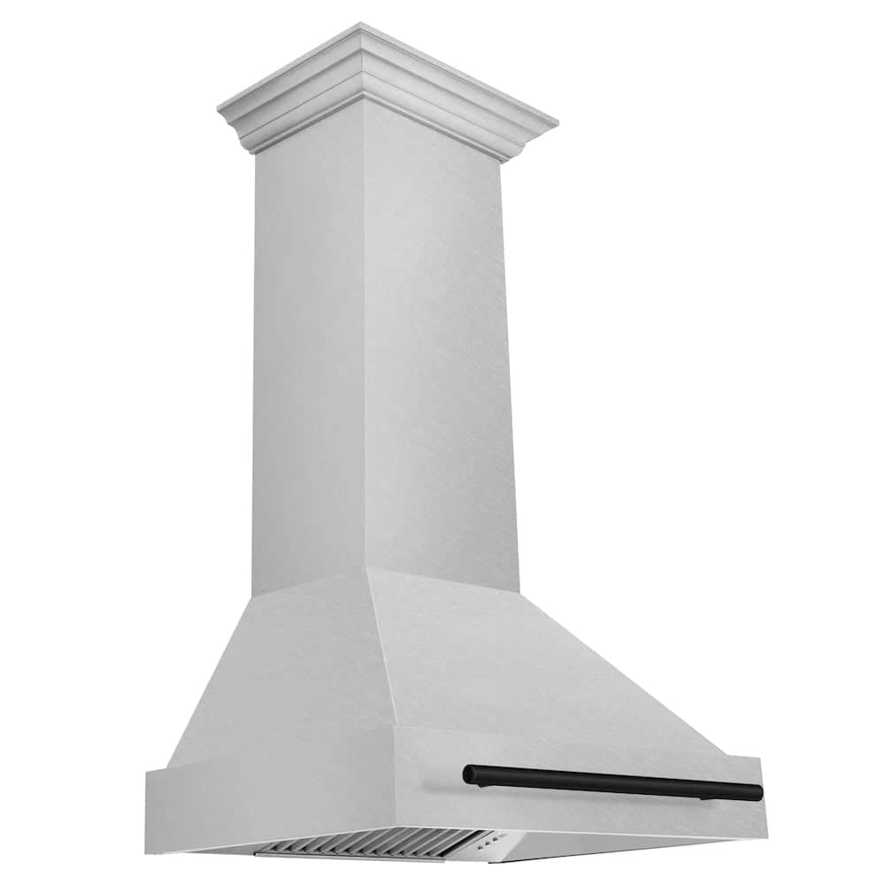 Autograph Edition 30 In. Satin Stainless Steel Wall Mount Range Hood With Matte Black Handle