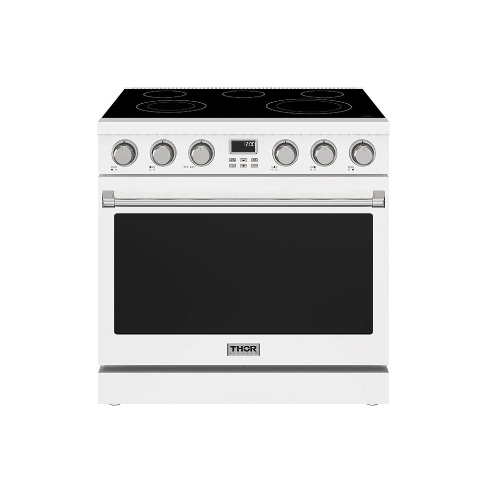 36 Inch Electric Range In White Contemporary Professional