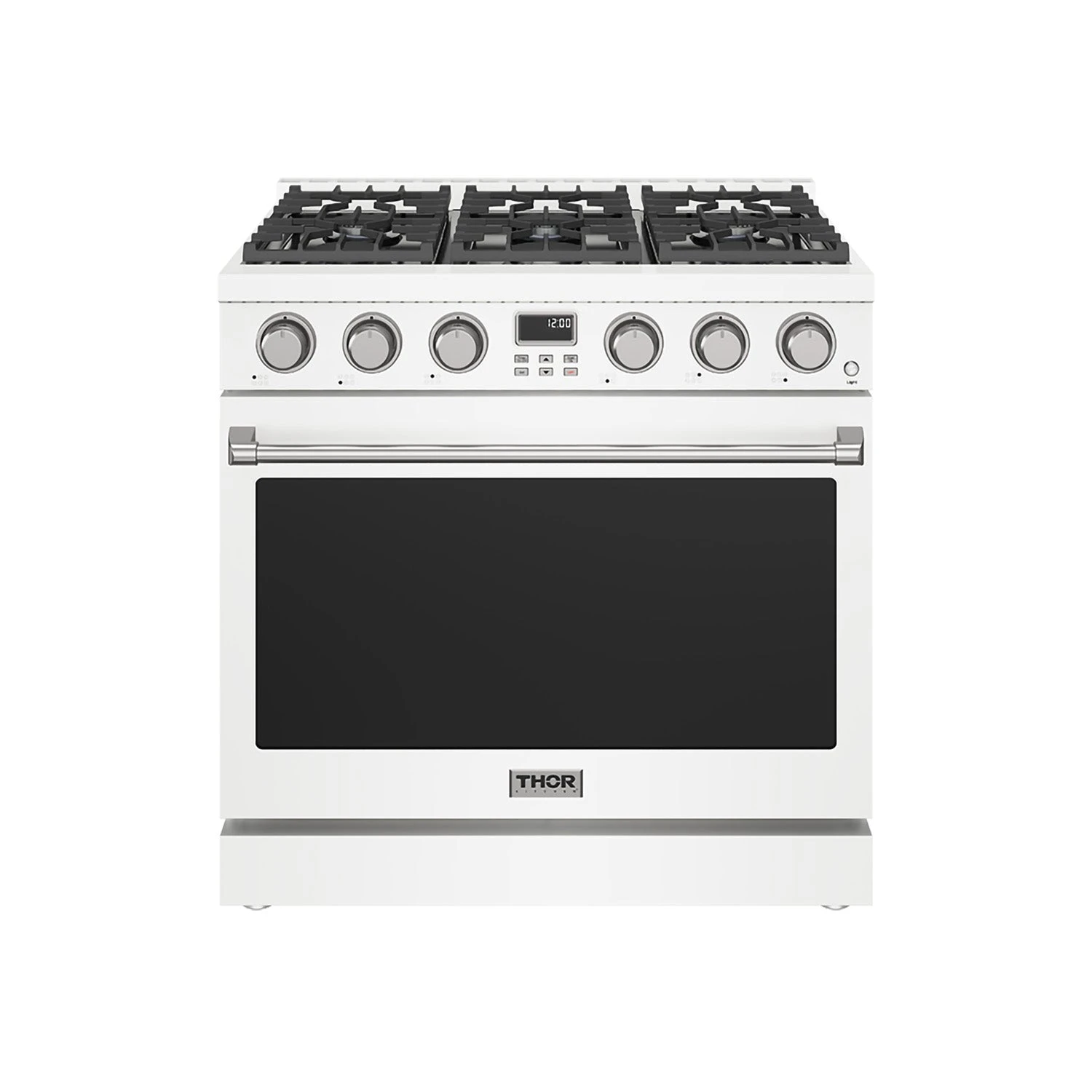36 Inch Gas Range In White Contemporary Professional