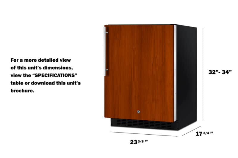 24" Wide Built-In All-Refrigerator, ADA Compliant (Panel Not Included)