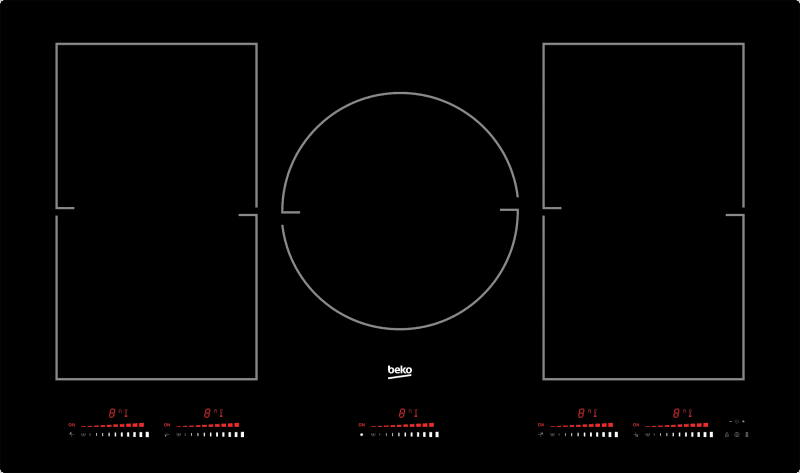 36" Built-In Induction Cooktop with 5 Zones and Touch Control