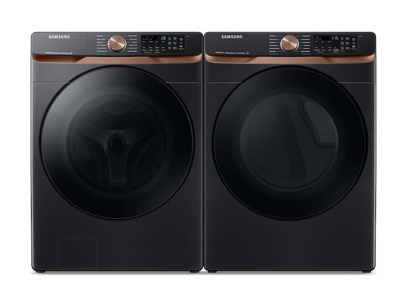 Extra Large Capacity Smart Front Load Washer and Electric Dryer Set with Super Speed Wash, Steam Sanitize+, and Sensor Dry in Brushed Black