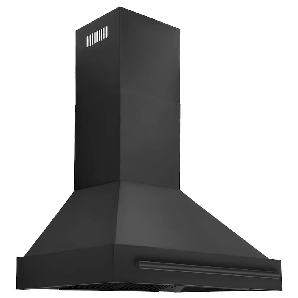 36 In. Black Stainless Steel Range Hood With Black Stainless Steel Handle
