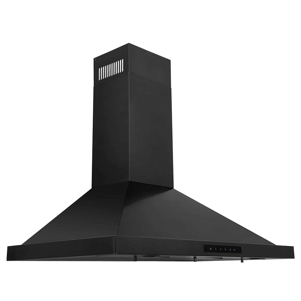 30 In. Convertible Vent Wall Mount Range Hood In Black Stainless Steel