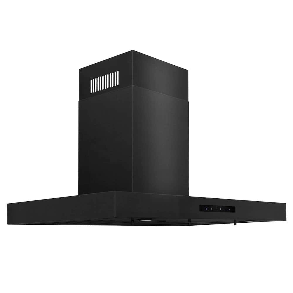 30 In. Convertible Vent Wall Mount Range Hood In Black Stainless Steel