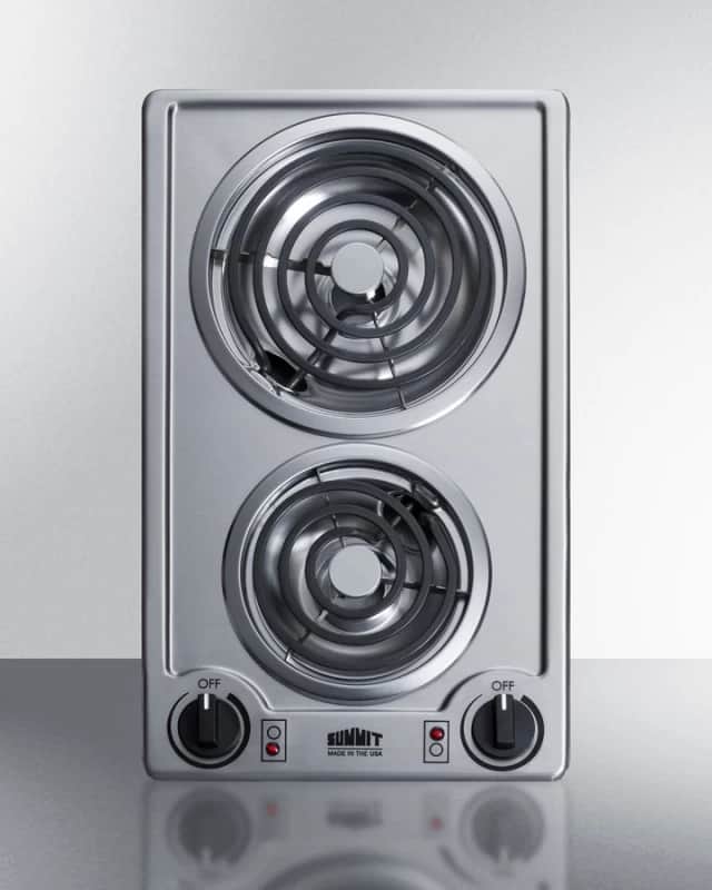 12" Wide 230V 2-Burner Coil Cooktop