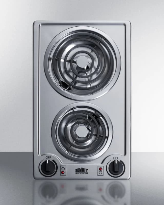 12" Wide 230V 2-Burner Coil Cooktop
