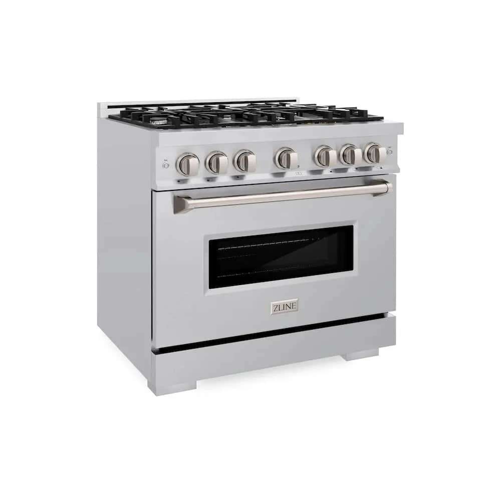 36 In. 5.2 Cu. Ft. Classic Dual Fuel Range With 6 Burner Gas Cooktop And Electric Convection Oven In Stainless Steel