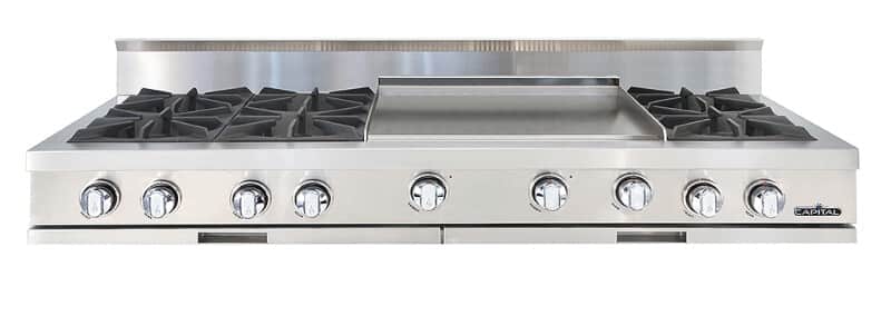 60″ Rangetop 4 Burners / 24″ Griddle / 2 Burners NG