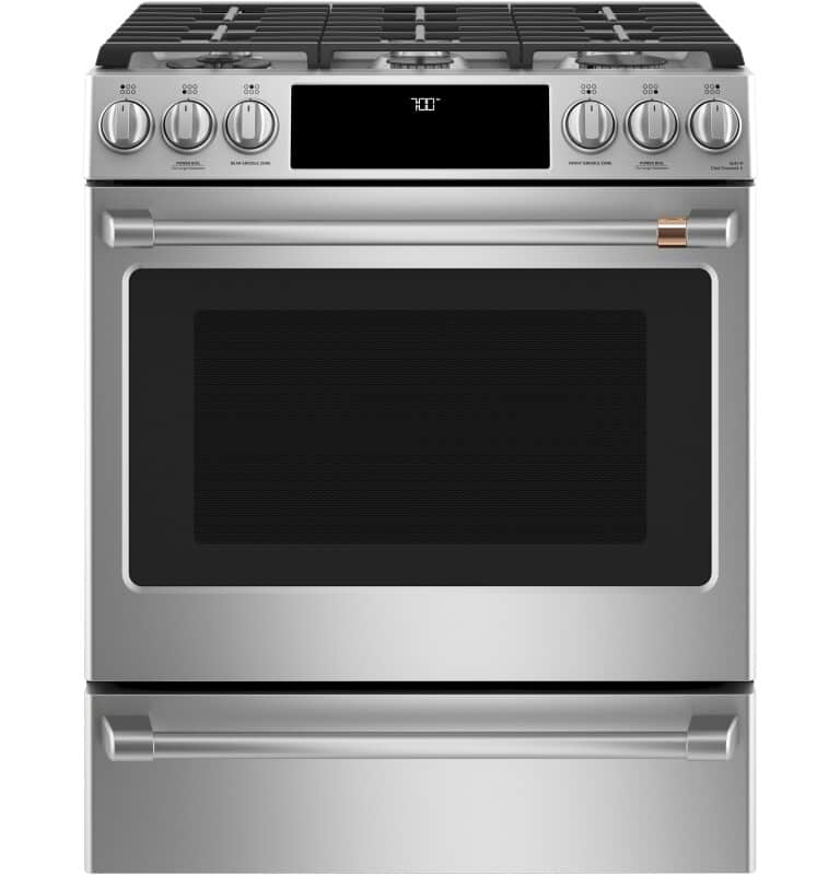Café 30" Smart Slide-in, Front-control, Gas Range With Convection Oven