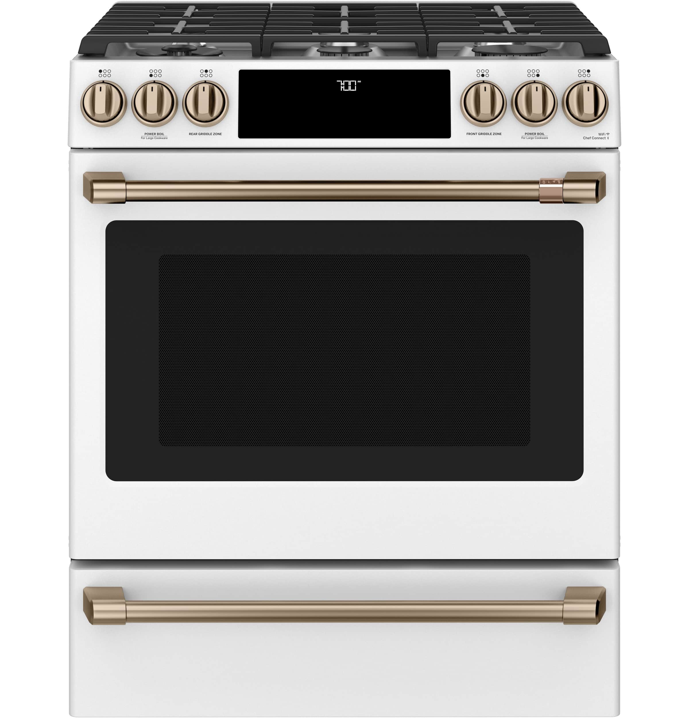 Café 30" Smart Slide-in, Front-control, Gas Range With Convection Oven