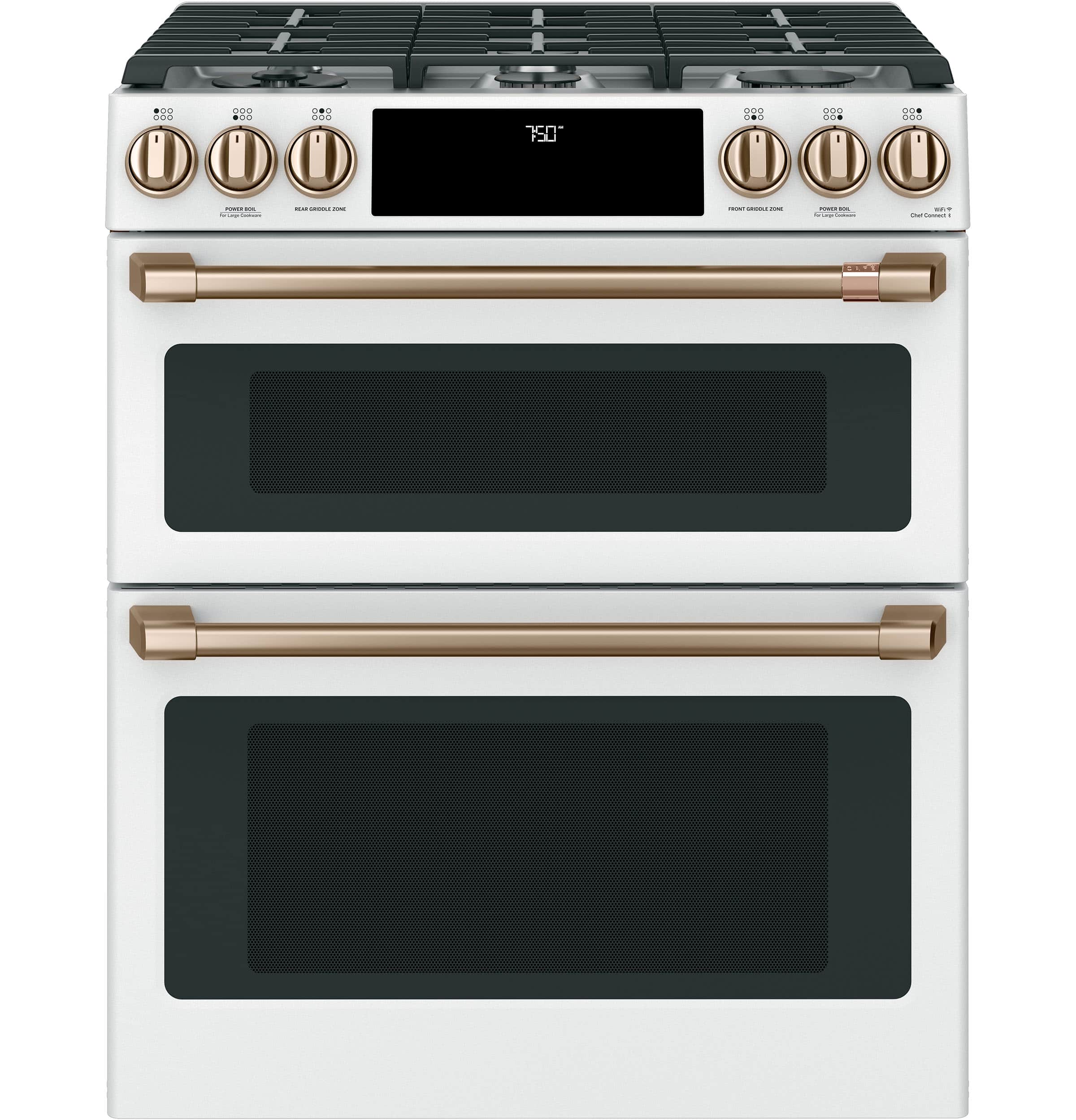 Café 30" Smart Slide-in, Front-control, Gas Double-oven Range With Convection