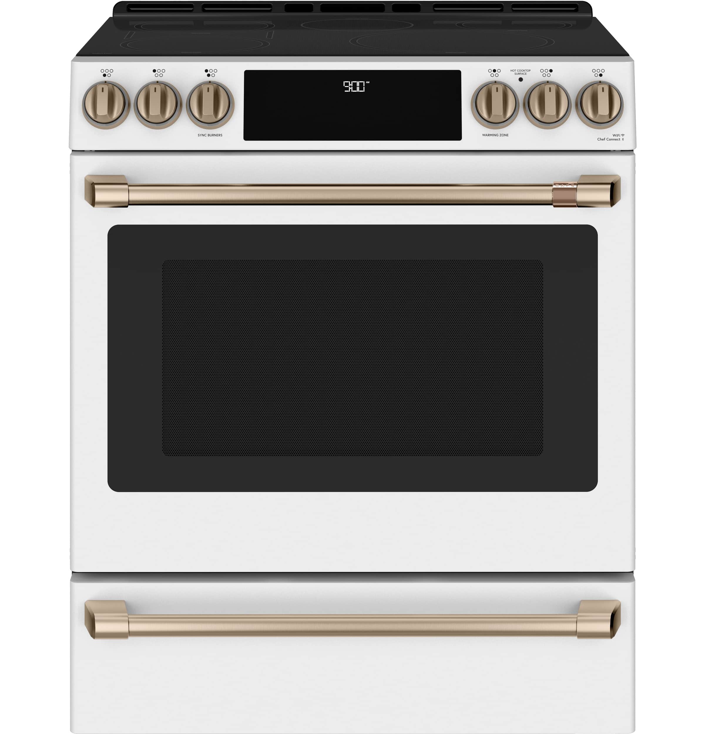 Café 30" Smart Slide-in, Front-control, Induction And Convection Range With Warming Drawer