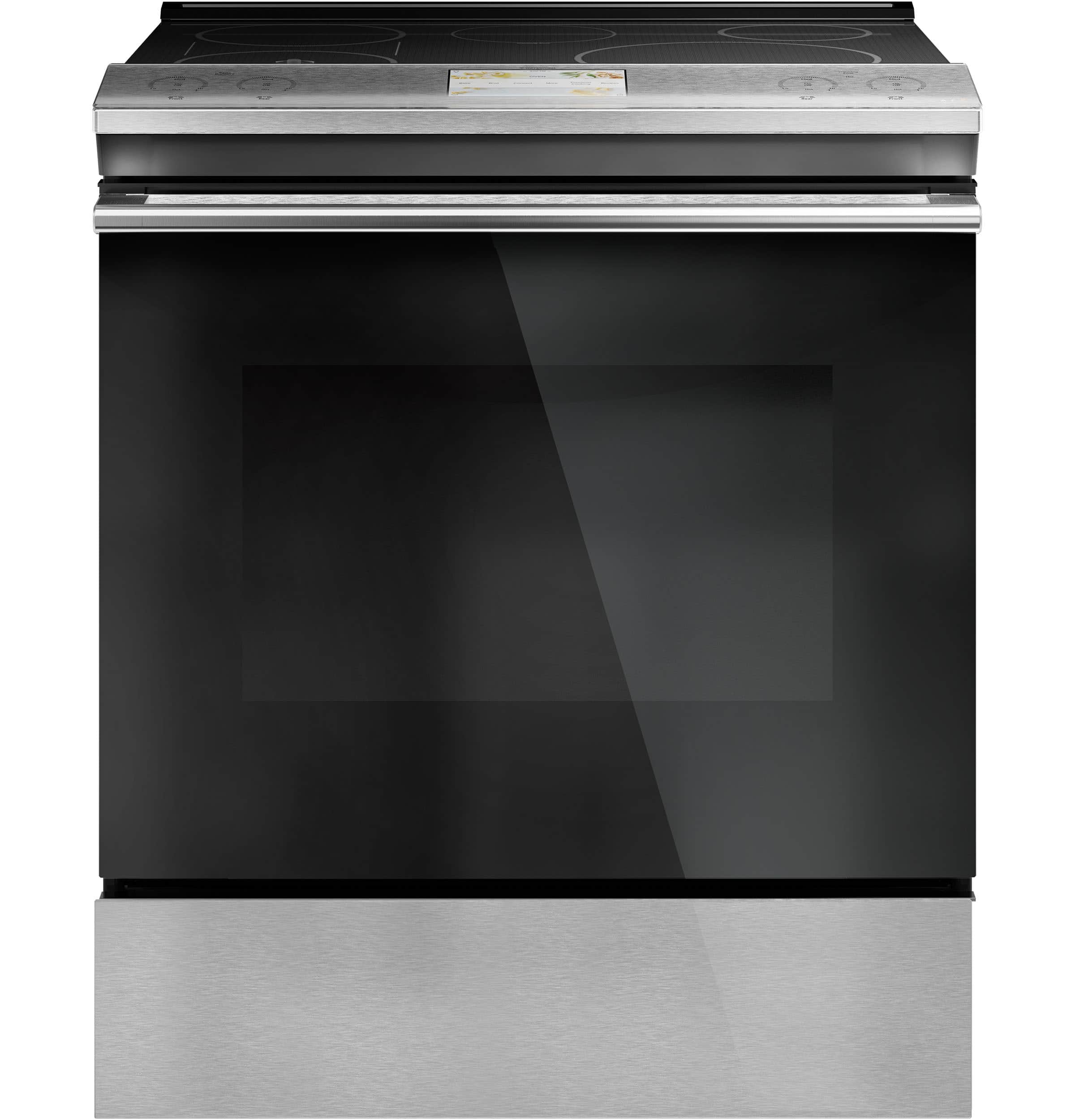 Café 30" Smart Slide-in, Front-control, Induction And Convection Range With In-oven Camera In Platinum Glass