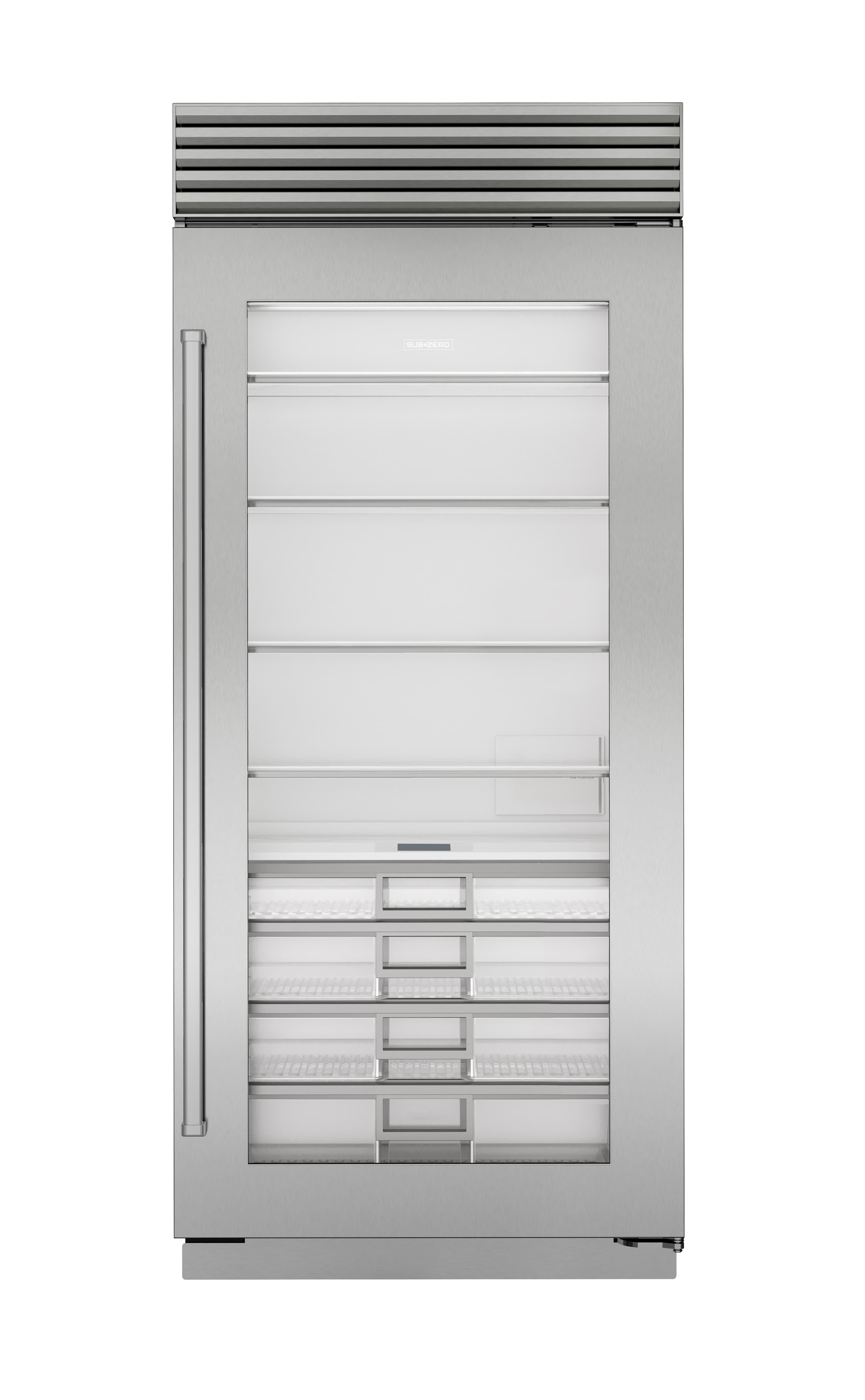 36" Classic Refrigerator with Glass Door - Tubular Handle