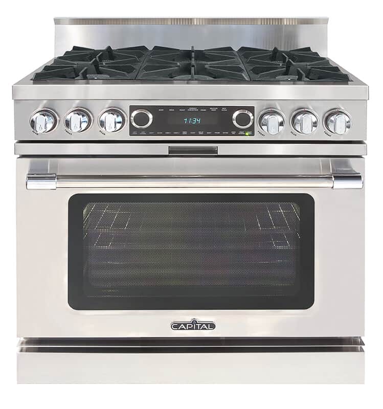 36″ Grand Chef Dual Fuel Range 6 Open Burners LP