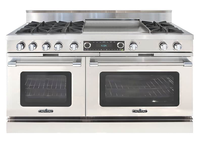 60″ Grand Chef Dual Fuel Range 4 Burners / 24″ Griddle / 2 Burners NG