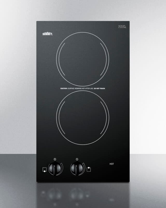 12" Wide 115V 2-Burner Radiant Cooktop