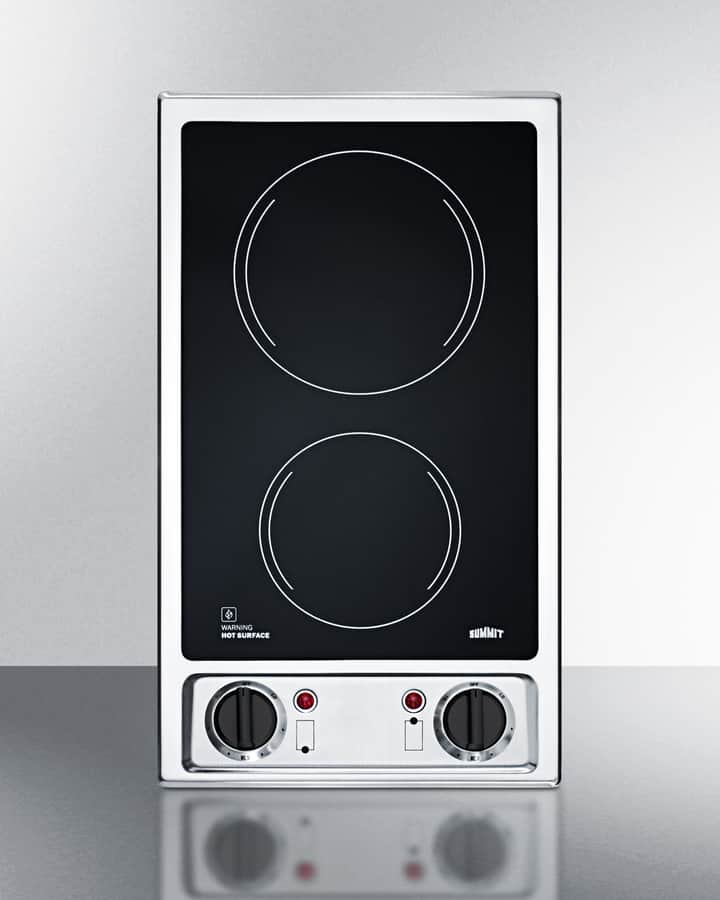 12" Wide 115V 2-Burner Radiant Cooktop