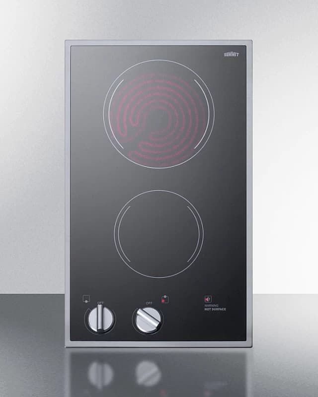 12" Wide 115V 2-Burner Radiant Cooktop
