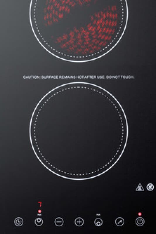12" Wide 115V 2-Burner Radiant Cooktop